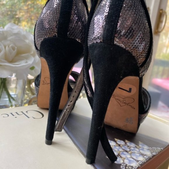 Sam Edelman Paisley Sequin Ankle-Wrap Sandal. Size 7. - Picture 5 of 10